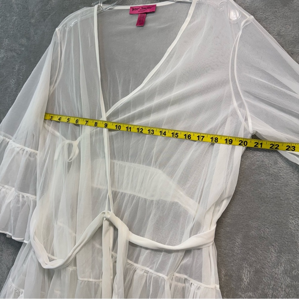 Vintage Betsey Johnson Intimates OS Robe Tricot Sheer Ruffles - Picture 6 of 6